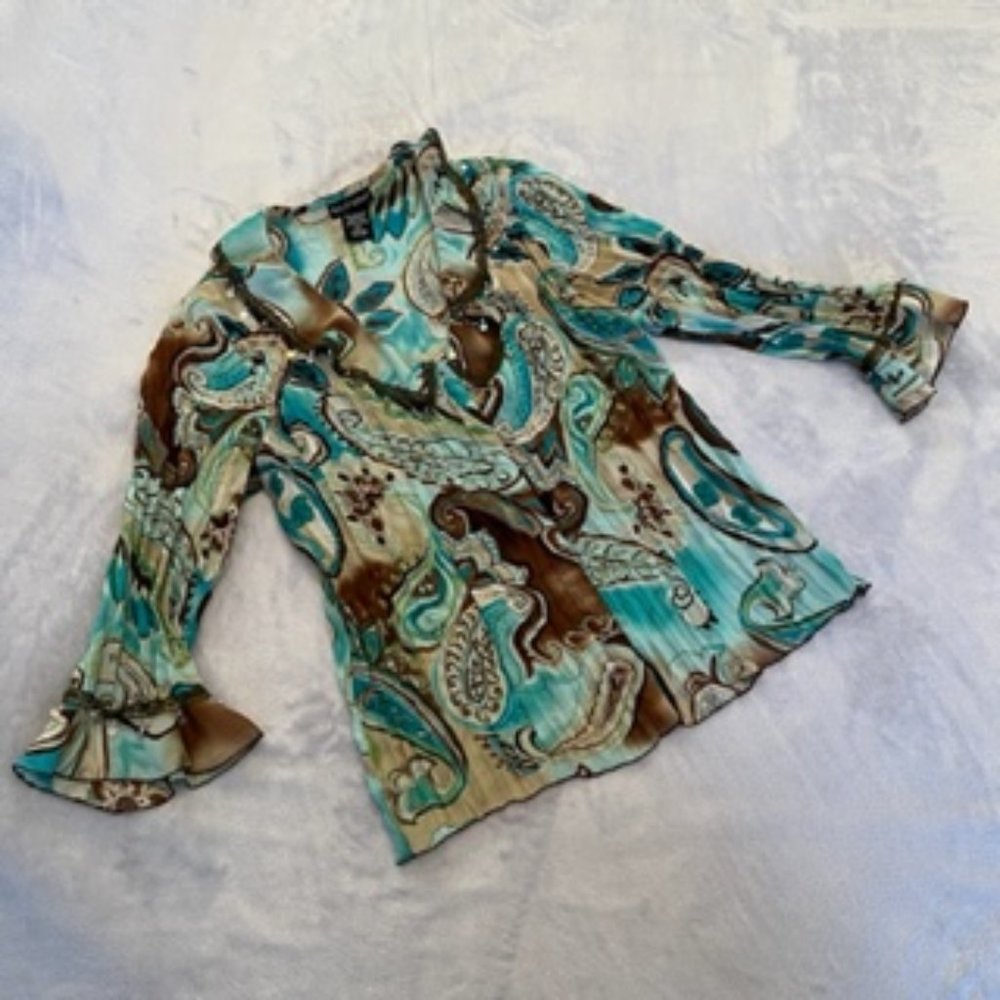 Bay Studio Women's Beaded Sequin Top Shirt PM